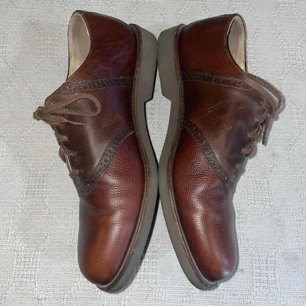 Cole Haan Men’s Saddle Oxfords Size 10 D Brown Leather Going Out Party Fun